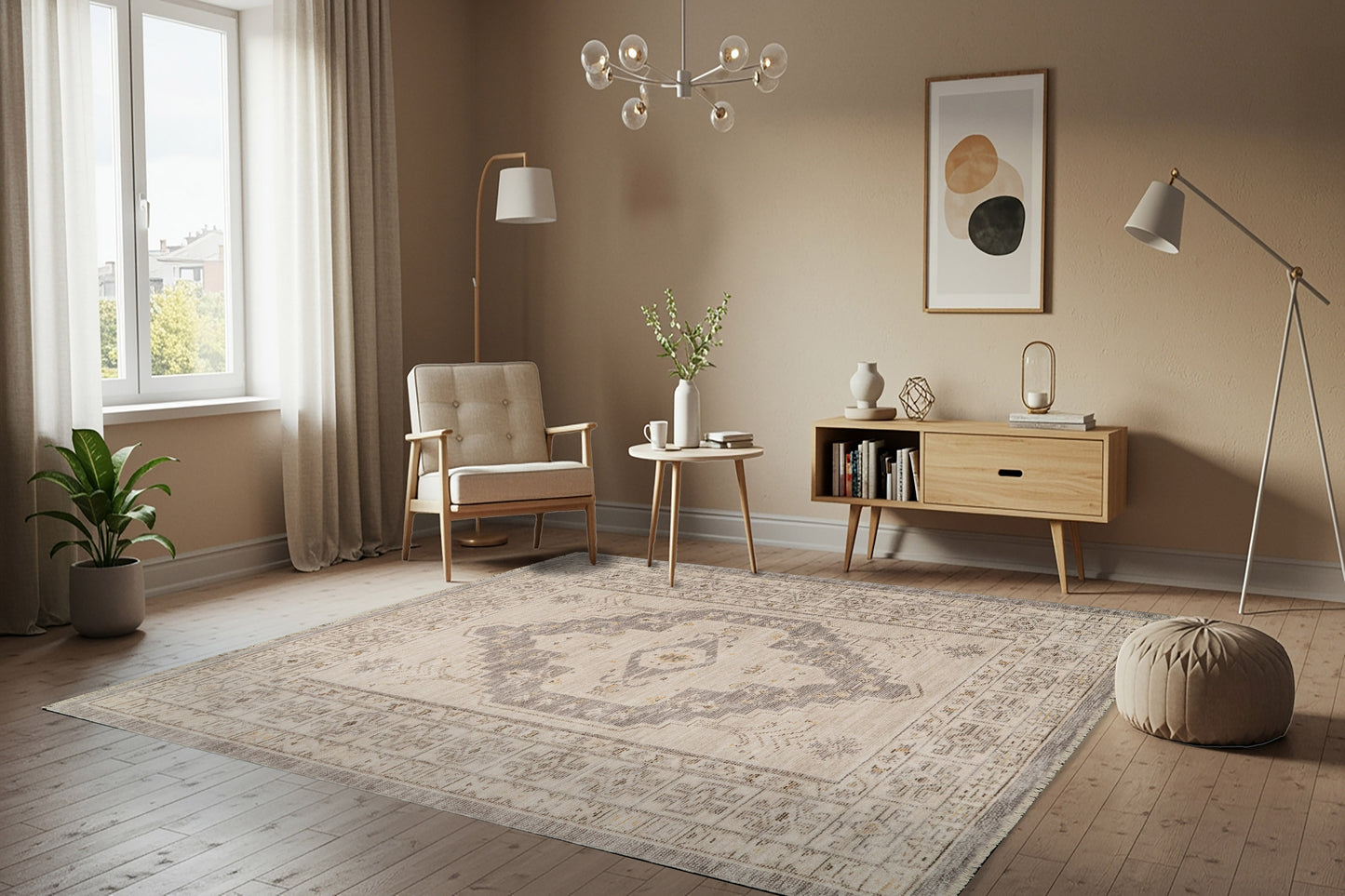 Calypso 13506-190 Ivory / Grey Area Rug