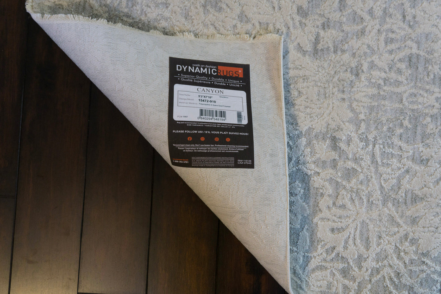 Canyon 15472-910 Grey/Cream Area Rug