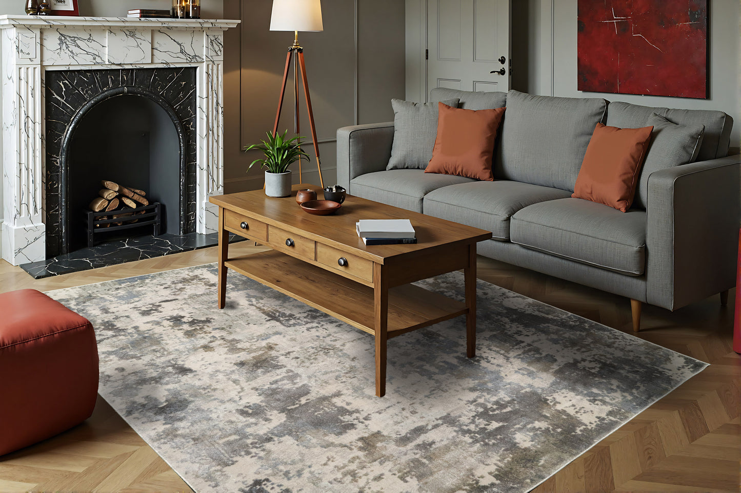 Castilla 3528-190 Cream/Grey Area Rug