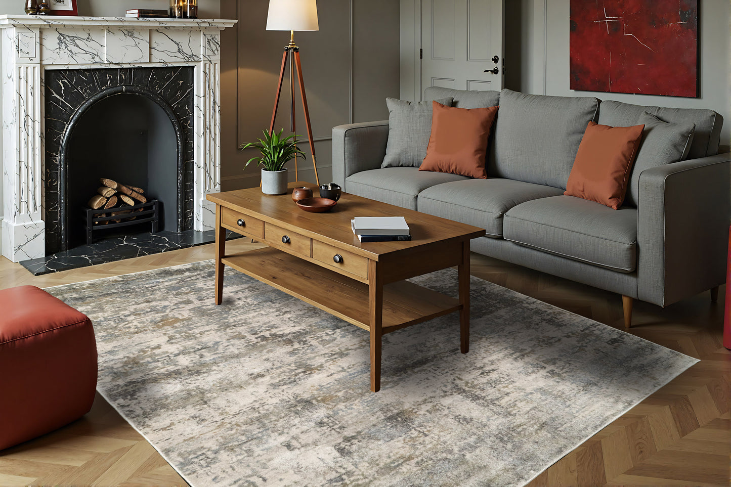 Castilla 3533-190 Cream/Grey Area Rug