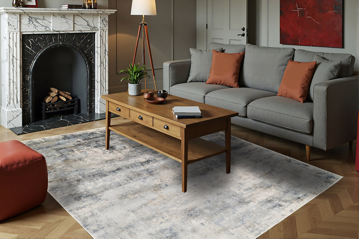 Castilla 3536-190 Cream/Grey Area Rug