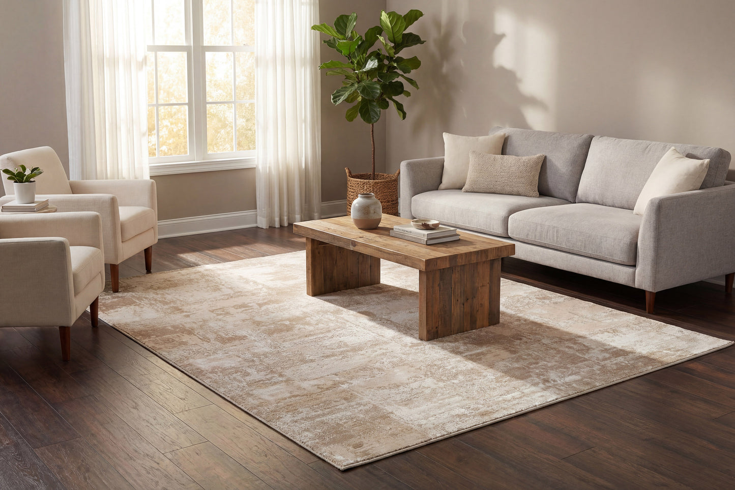 Castor 19507-180 Cream/Beige Area Rug
