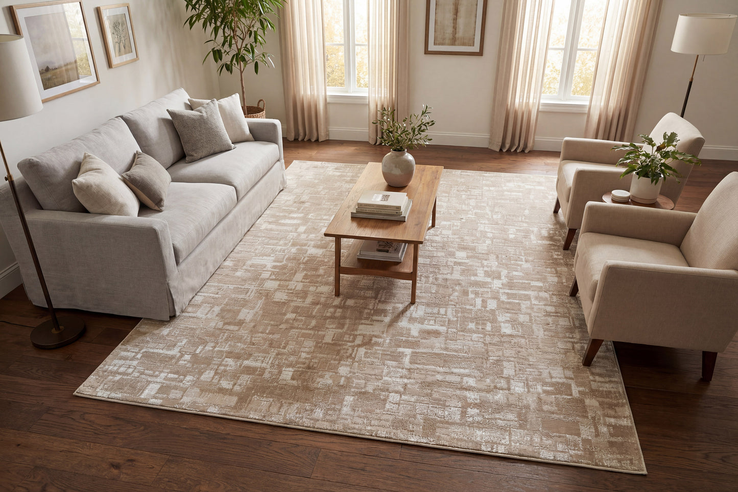 Castor 19509-180 Cream/Beige Area Rug