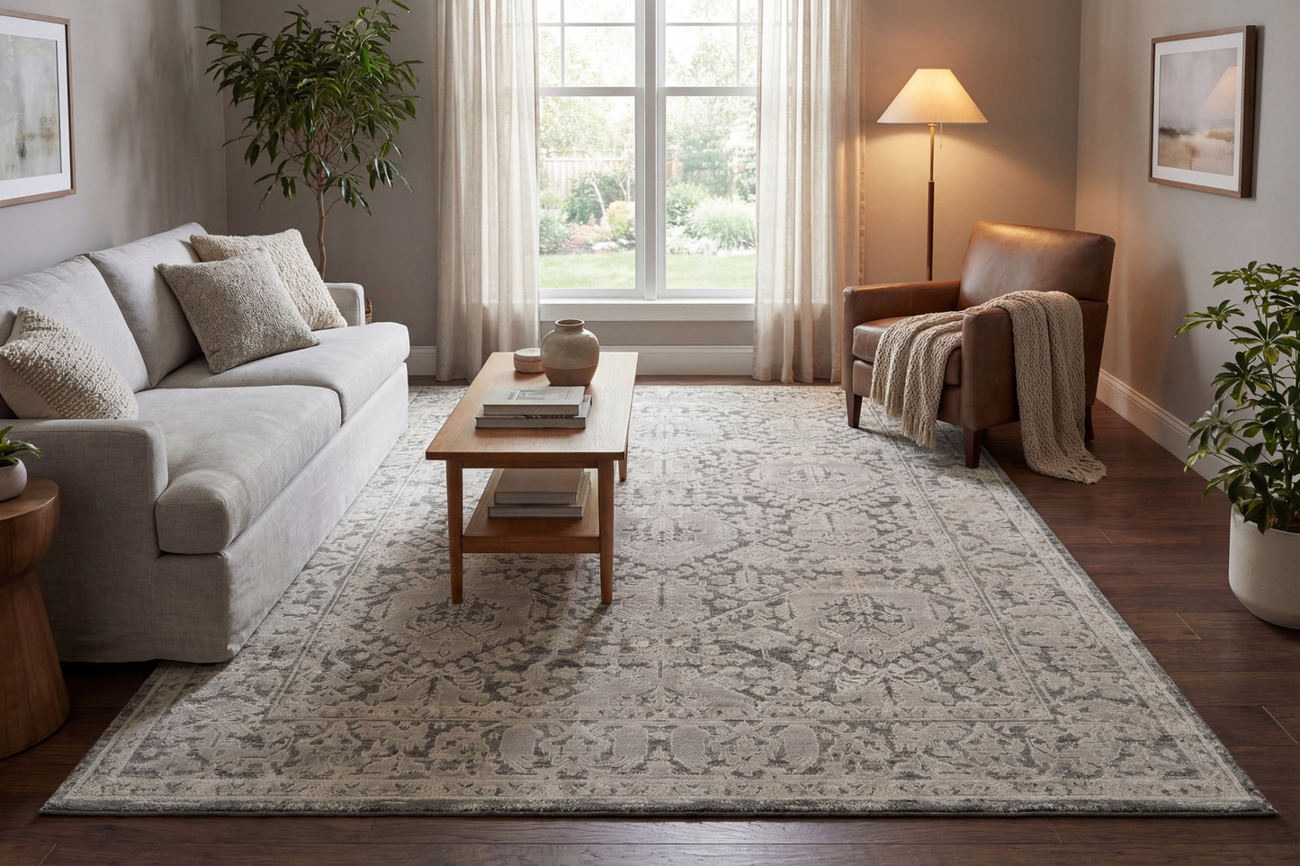 Charlotte 19900-190 Ivory/Grey Area Rug