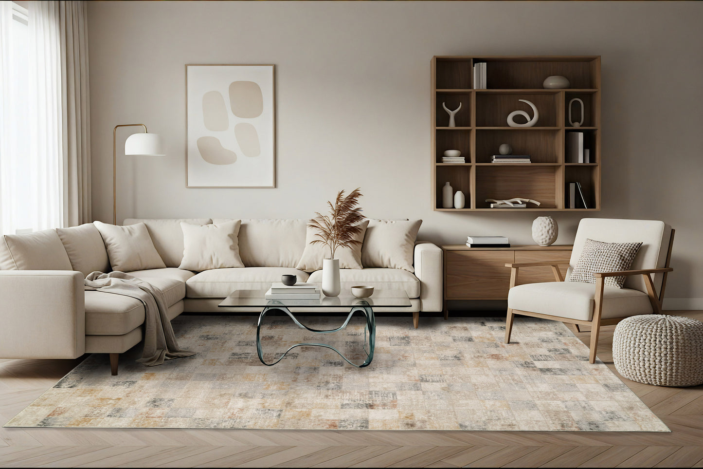 Charlotte 19902-189 Ivory/Beige/Grey Area Rug