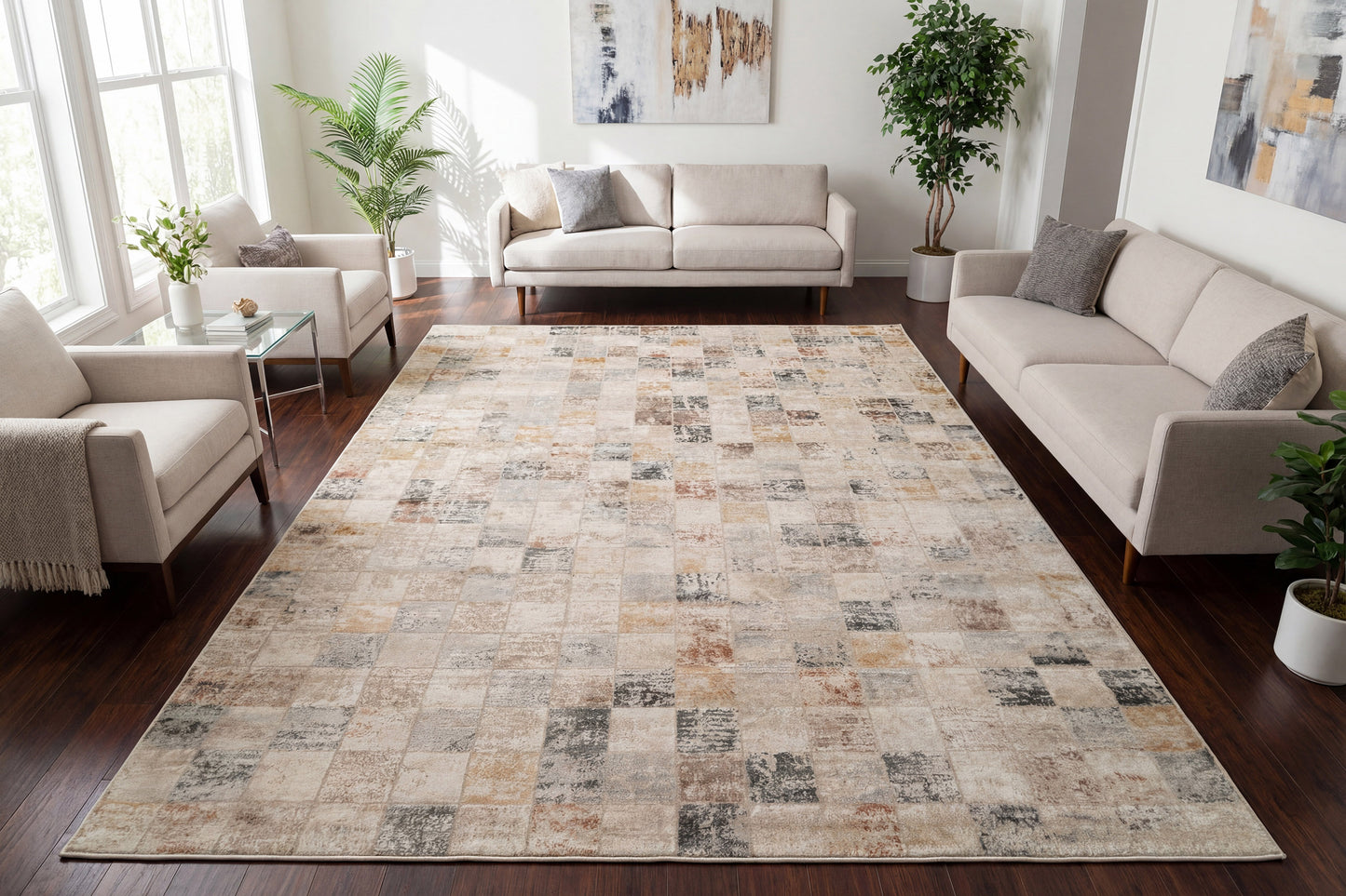 Charlotte 19902-189 Ivory/Beige/Grey Area Rug