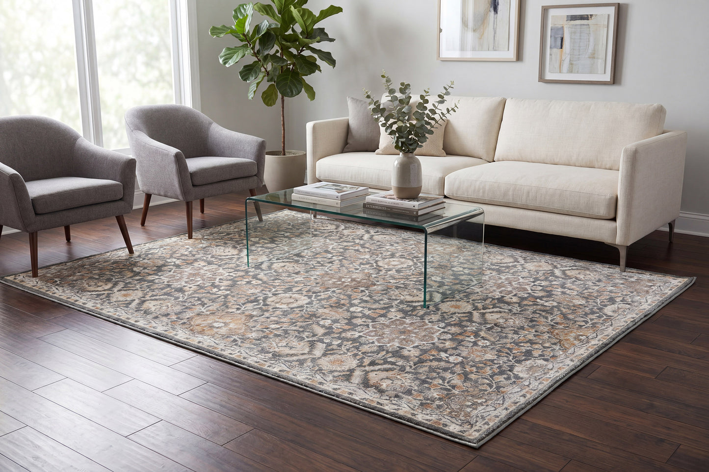 Charlotte 19905-999 Grey/Multi Area Rug