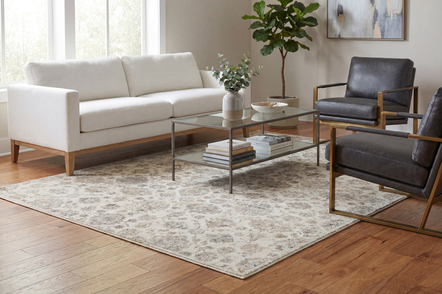 Charlotte 19906-189 Ivory/Beige/Grey Area Rug