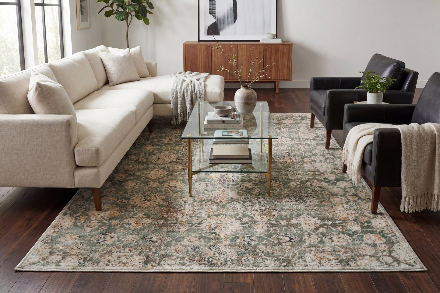 Charlotte 19906-489 Sage/Beige/Grey Area Rug