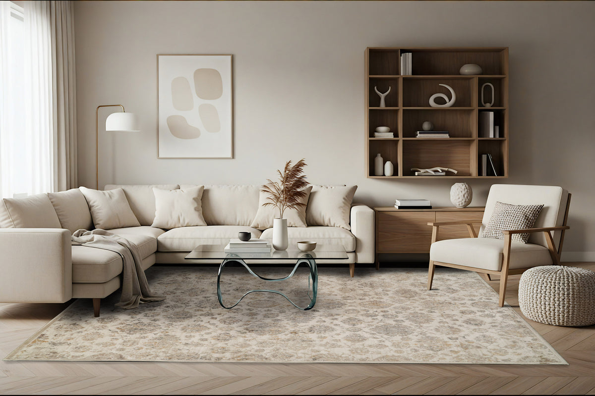Charlotte 19906-189 Ivory/Beige/Grey Area Rug