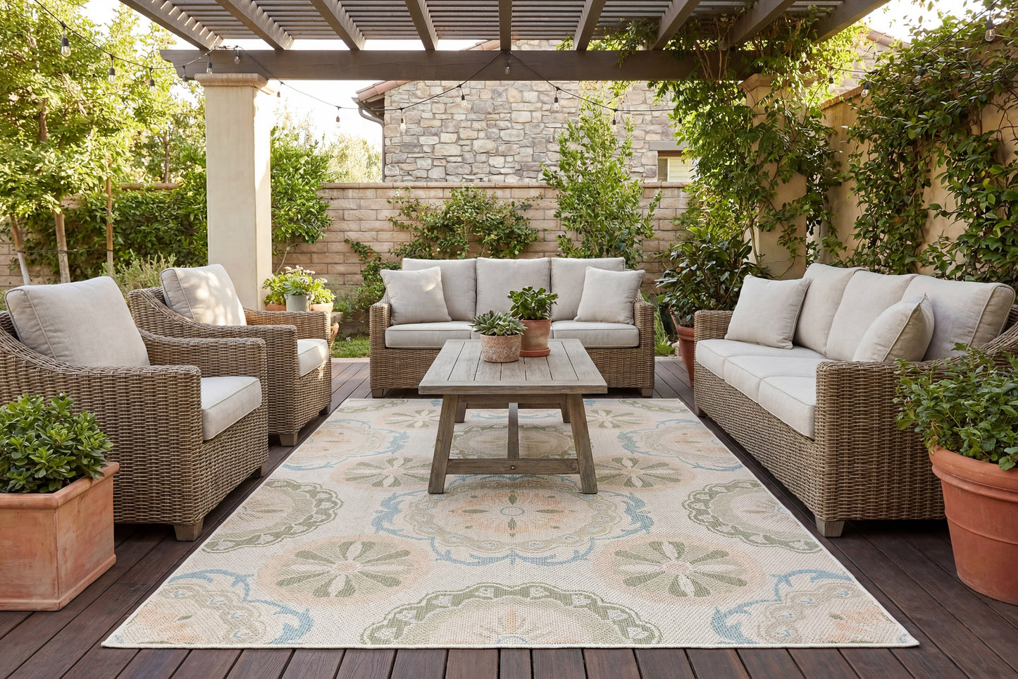 Colorburst 14152-899 Beige/Multi Area Rug
