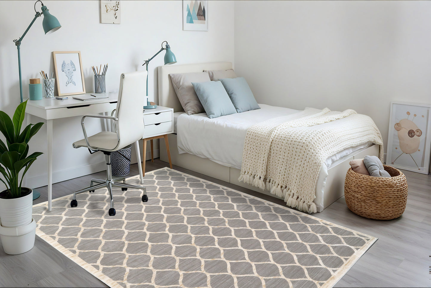 Cosmo 6833-980 Grey/Beige Area Rug