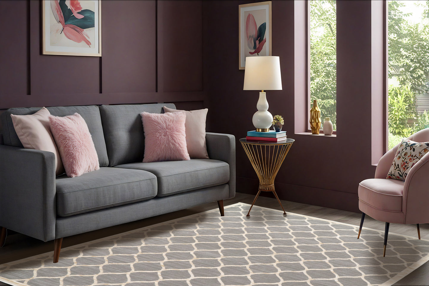 Cosmo 6833-980 Grey/Beige Area Rug