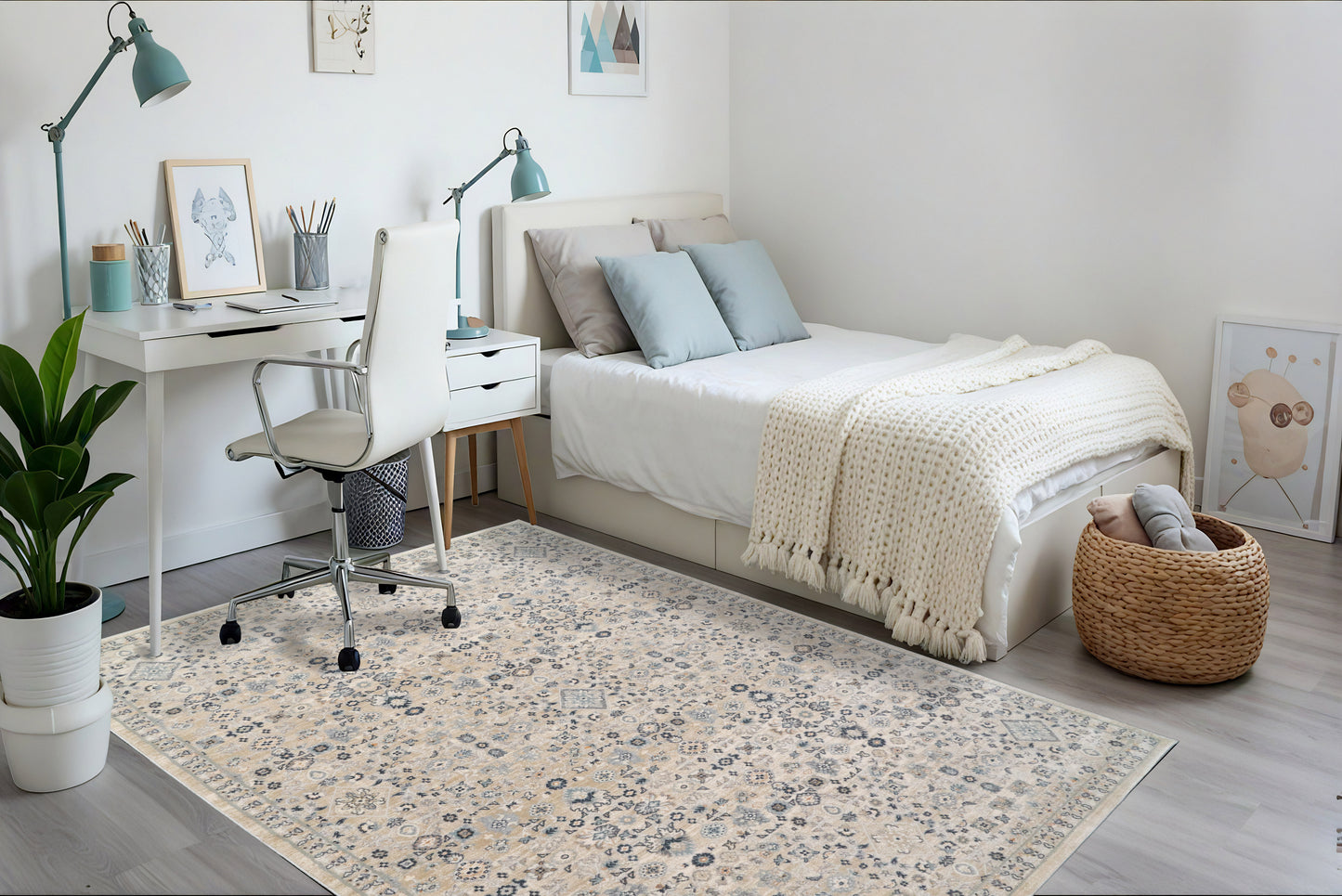 Cosmo 6839-890 Beige/Grey Area Rug