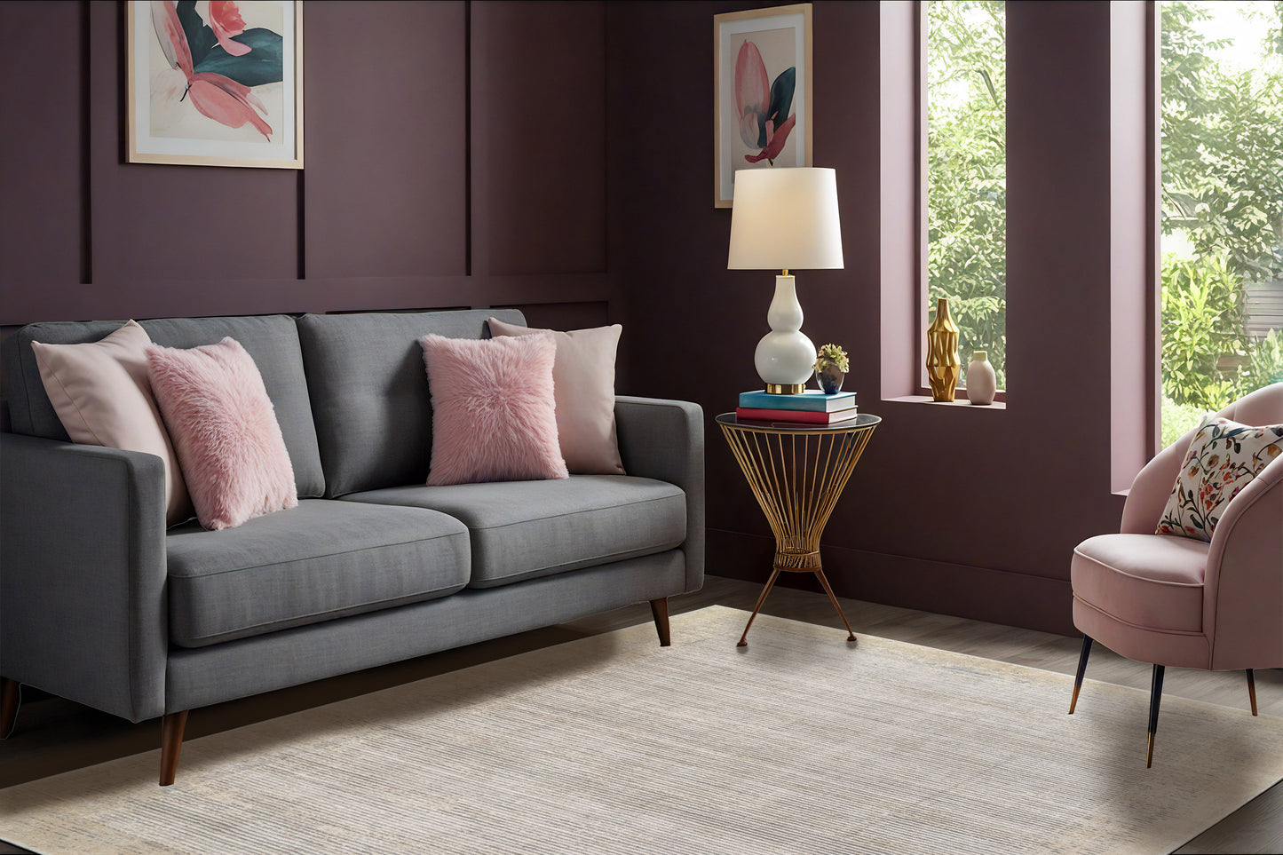 Cosmo 6830-980 Grey/Beige Area Rug