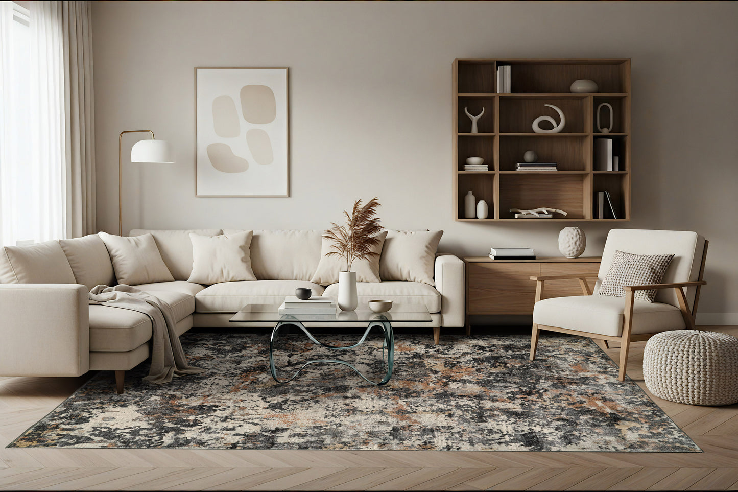Couture 52023-3616 Charcoal/Copper Area Rug