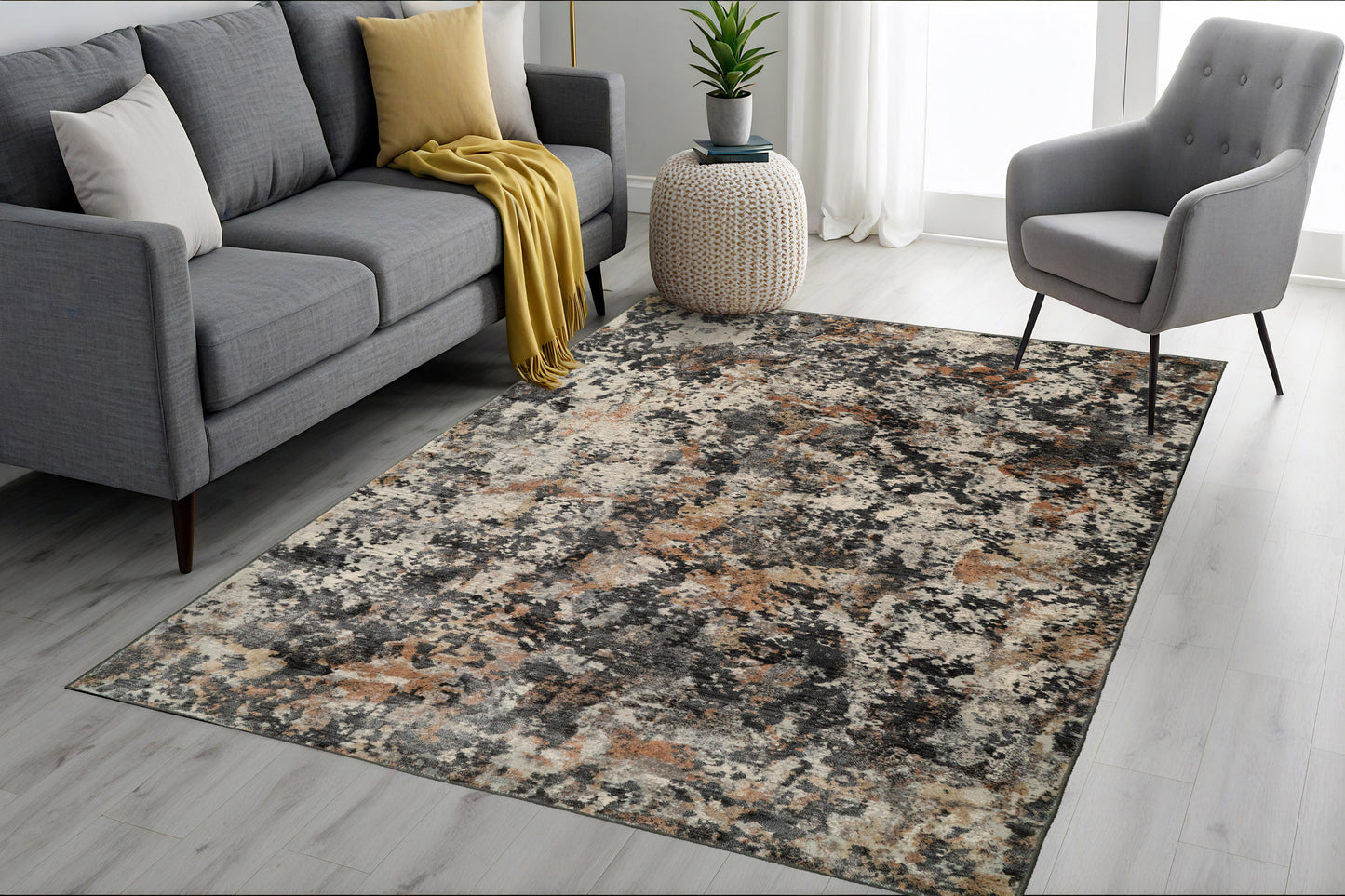 Couture 52023-3616 Charcoal/Copper Area Rug