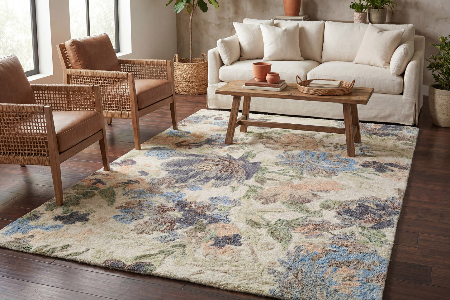 Daisy 9080-199 Ivory/Multi Area Rug
