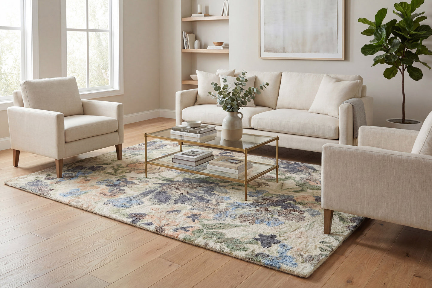 Daisy 9080-199 Ivory/Multi Area Rug