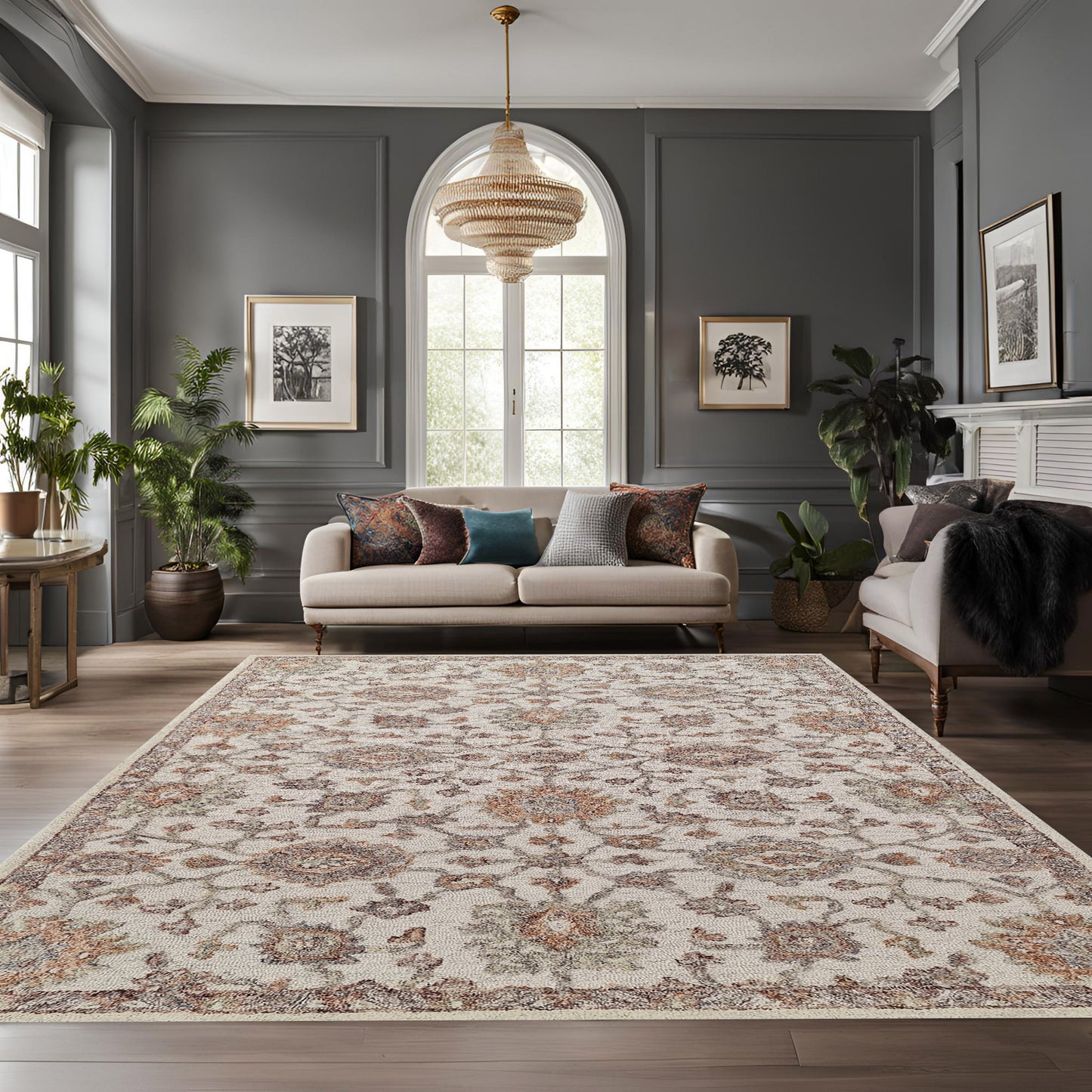 Daisy 9084-199 Ivory/Multi Area Rug