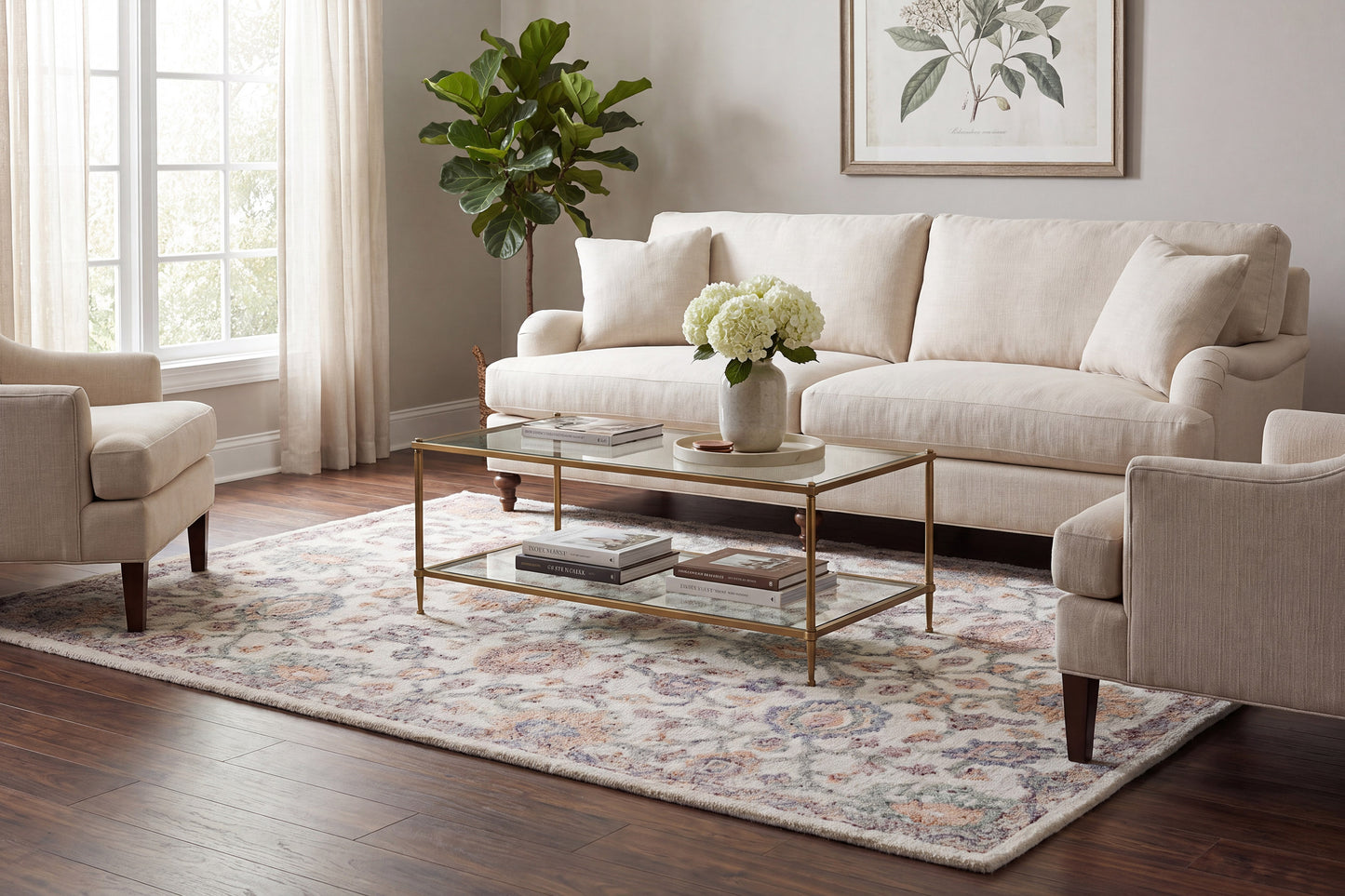 Daisy 9084-199 Ivory/Multi Area Rug