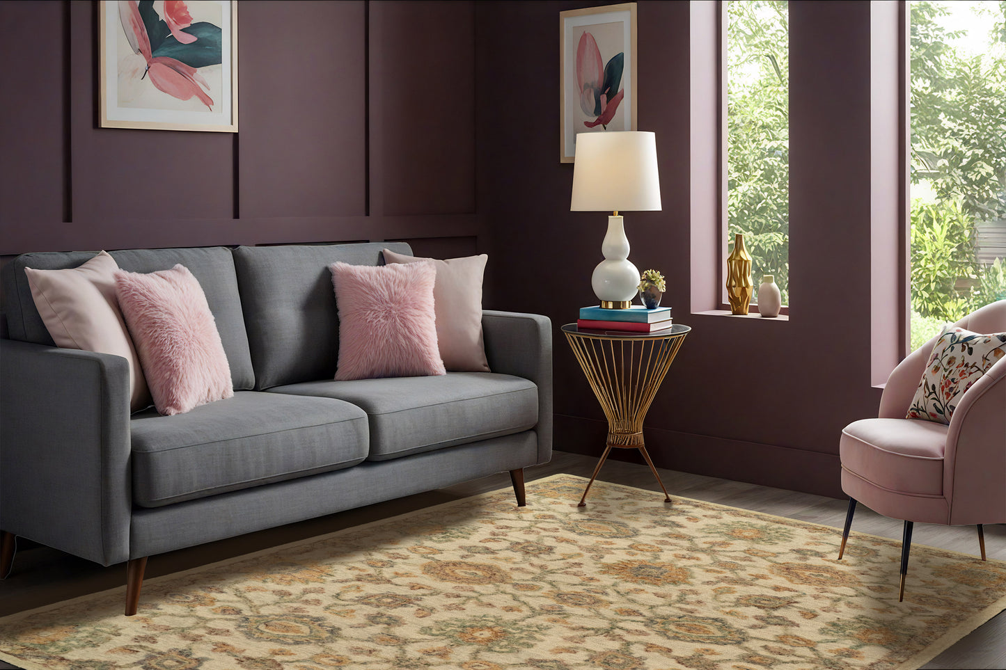 Daisy 9084-199 Ivory/Multi Area Rug