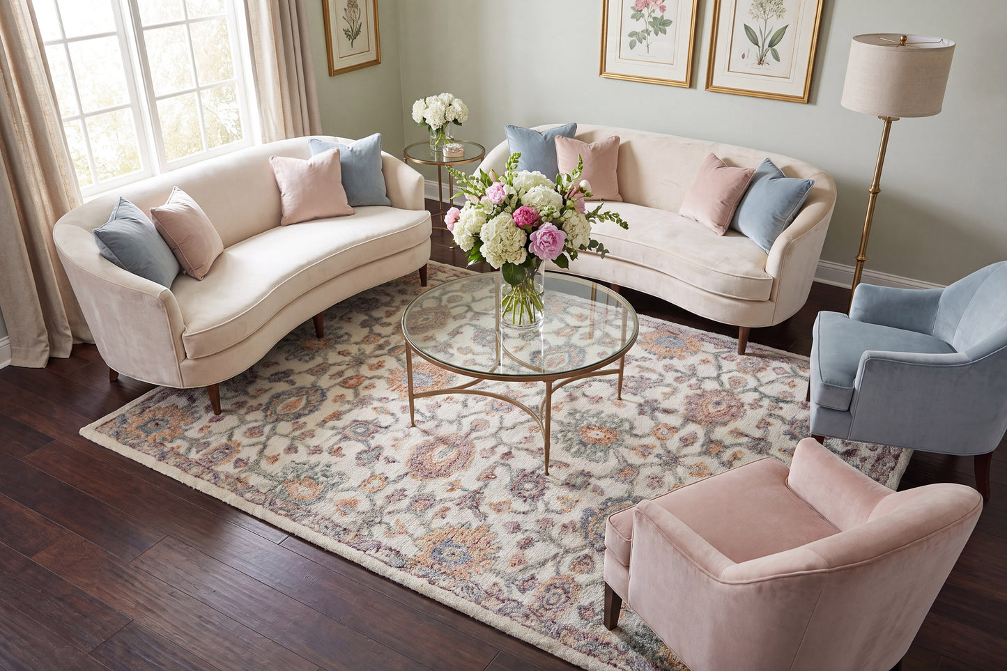 Daisy 9084-199 Ivory/Multi Area Rug