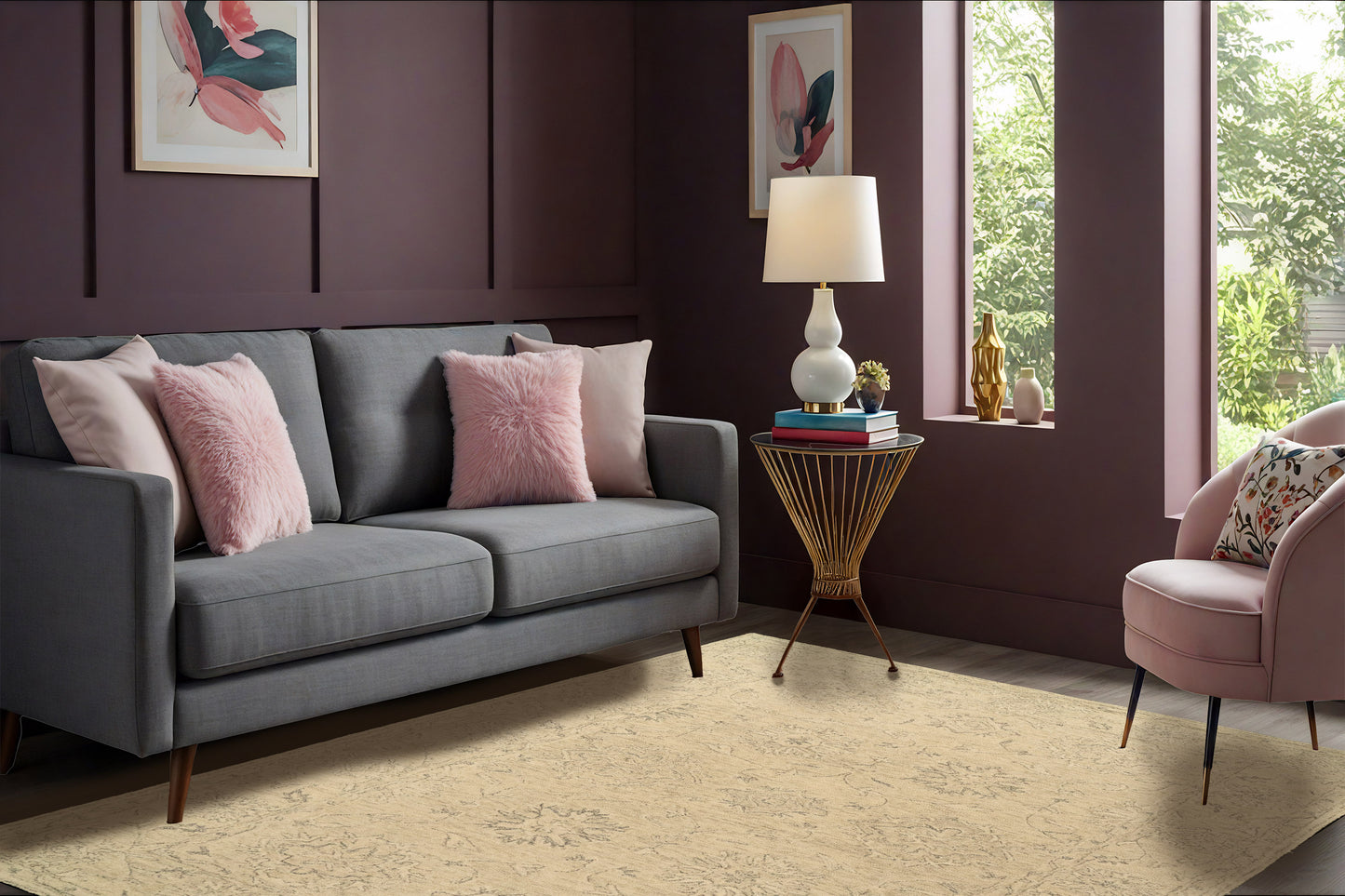 Daisy 9088-100 Ivory Area Rug