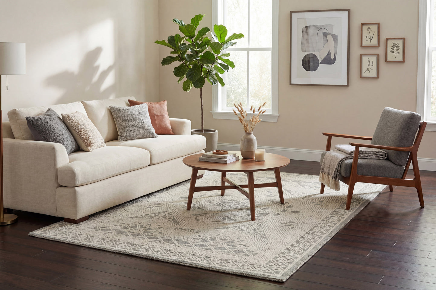 Darcy 1128-135 Ivory/Teal Area Rug