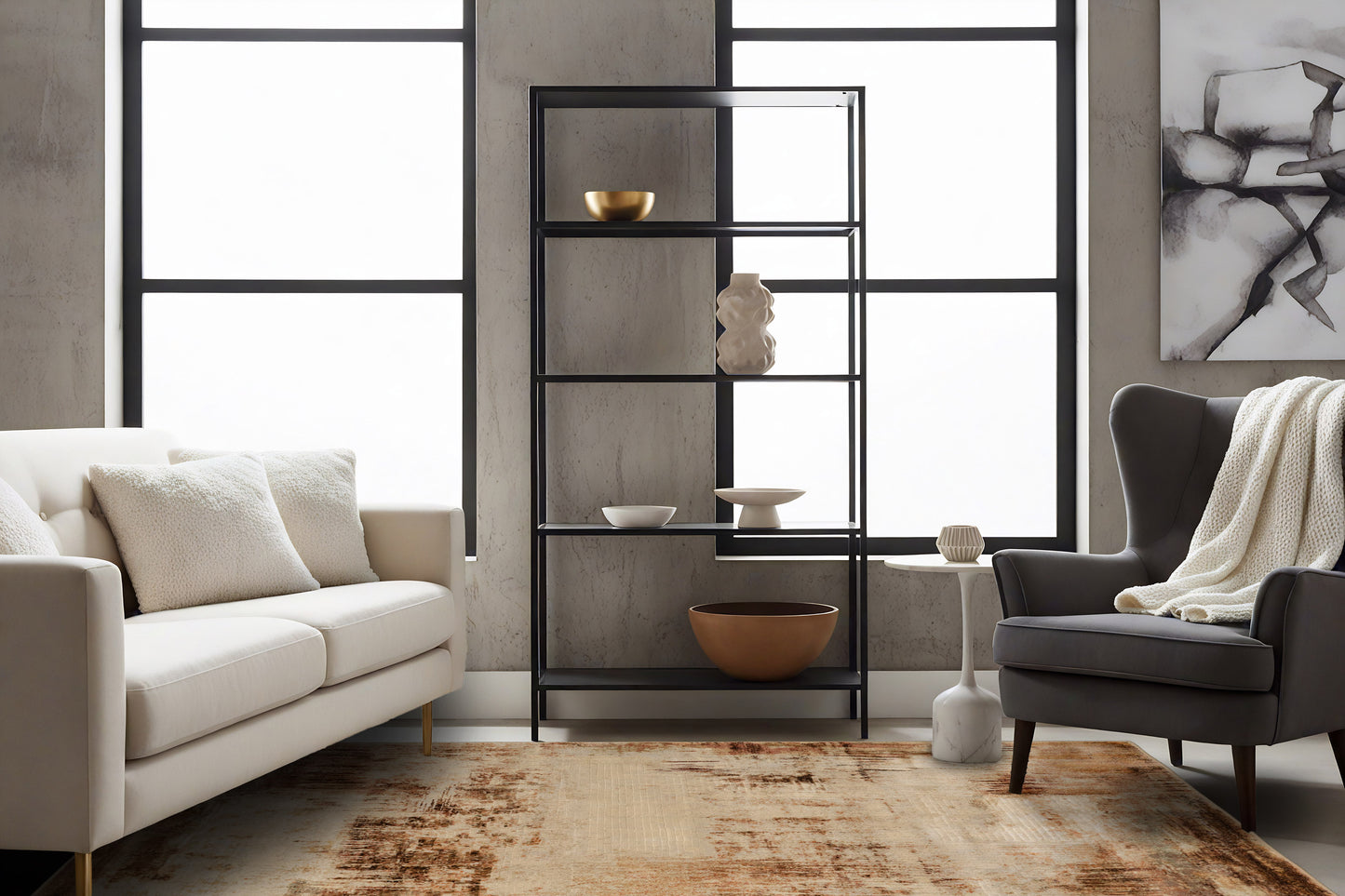Eclipse 63393-6474 Beige/Rust Area Rug