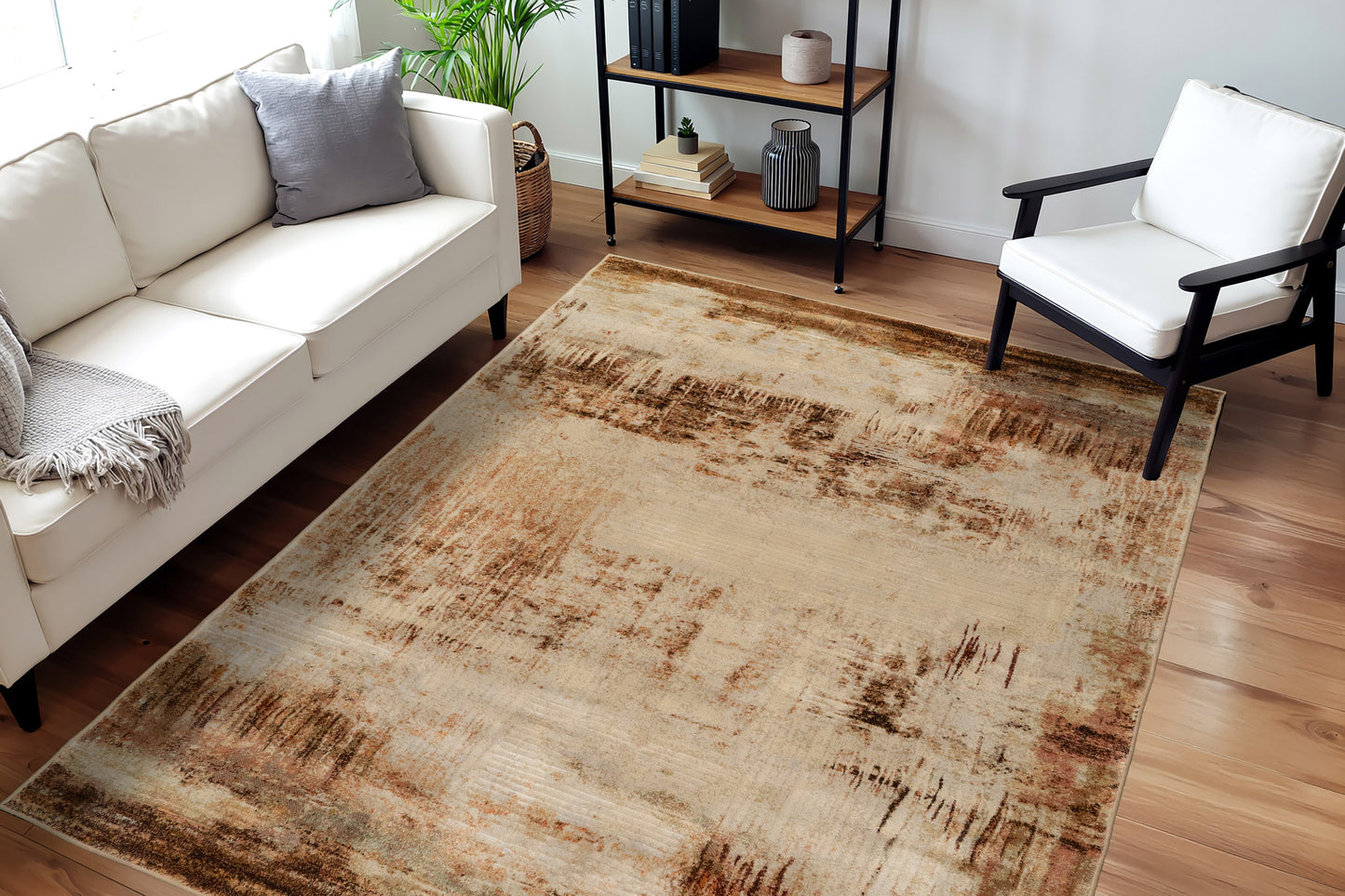 Eclipse 63393-6474 Beige/Rust Area Rug