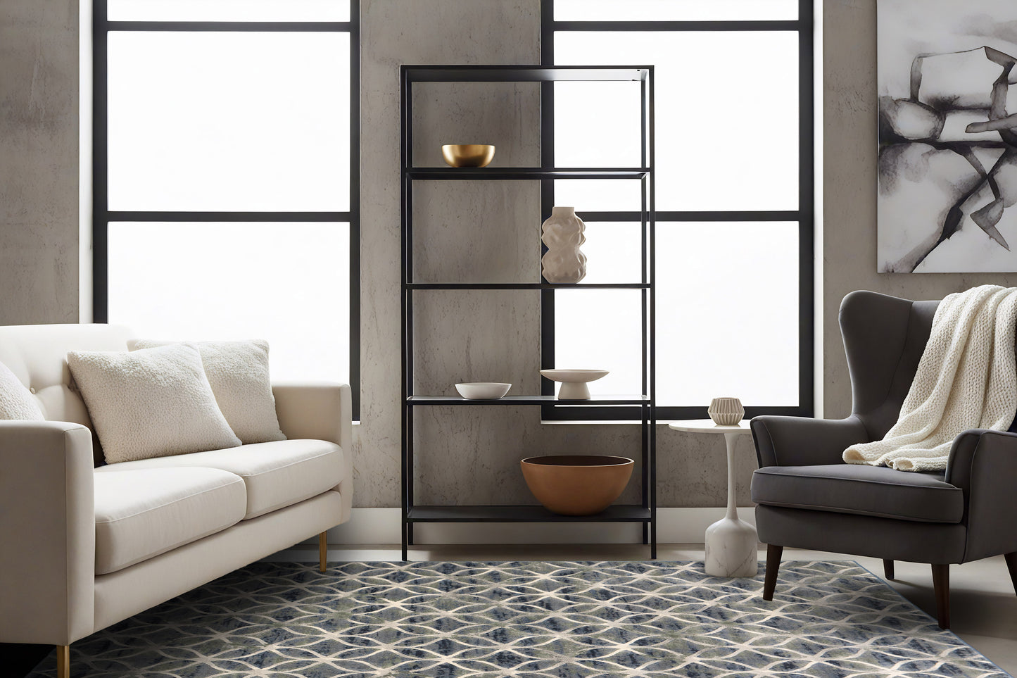Eclipse 63396-5666 Blue Area Rug