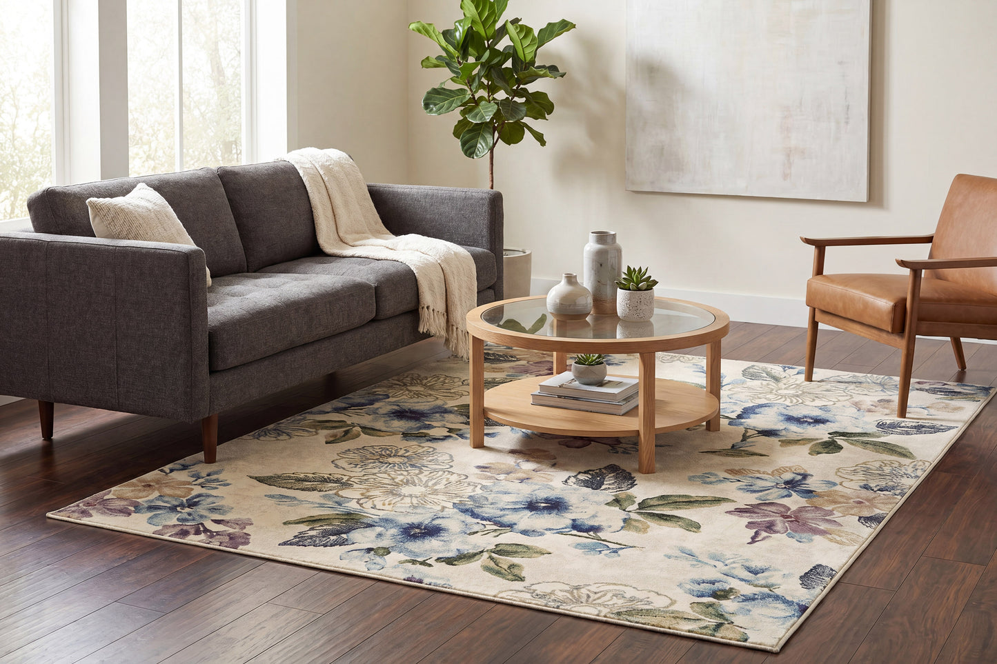 Eclipse 63322-6141 Cream/Blue Area Rug
