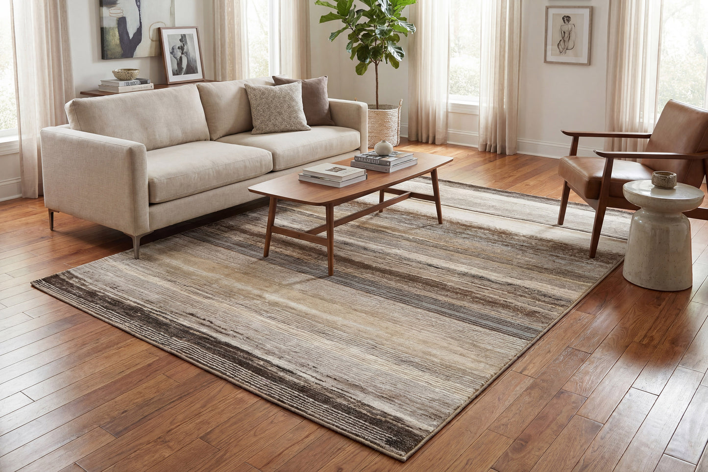 Eclipse 63351-9243 Beige/Brown/Grey Area Rug