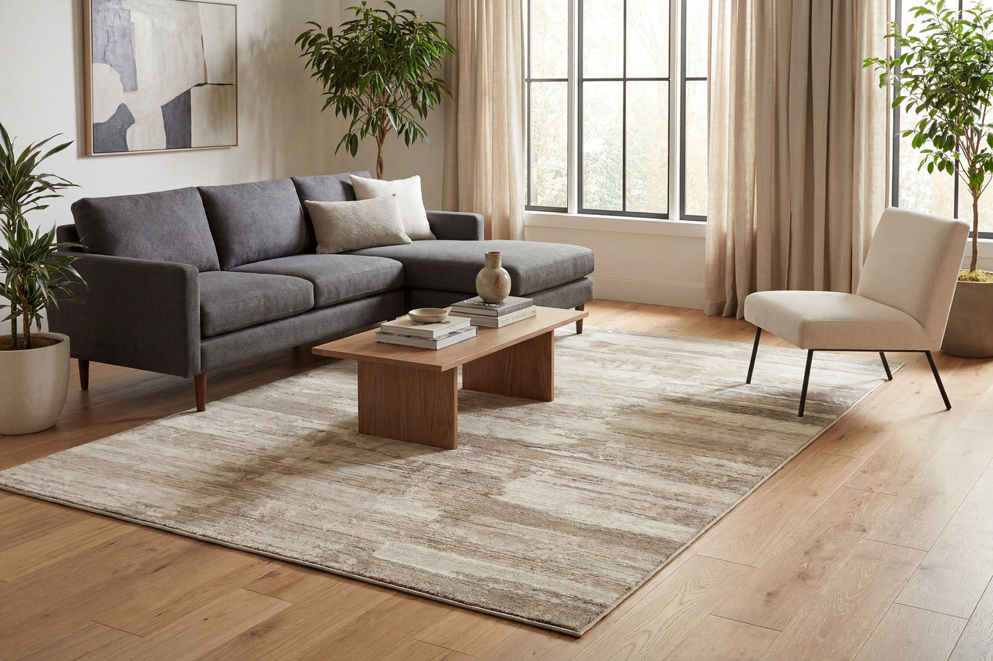 Eclipse 63423-7555 Beige Area Rug