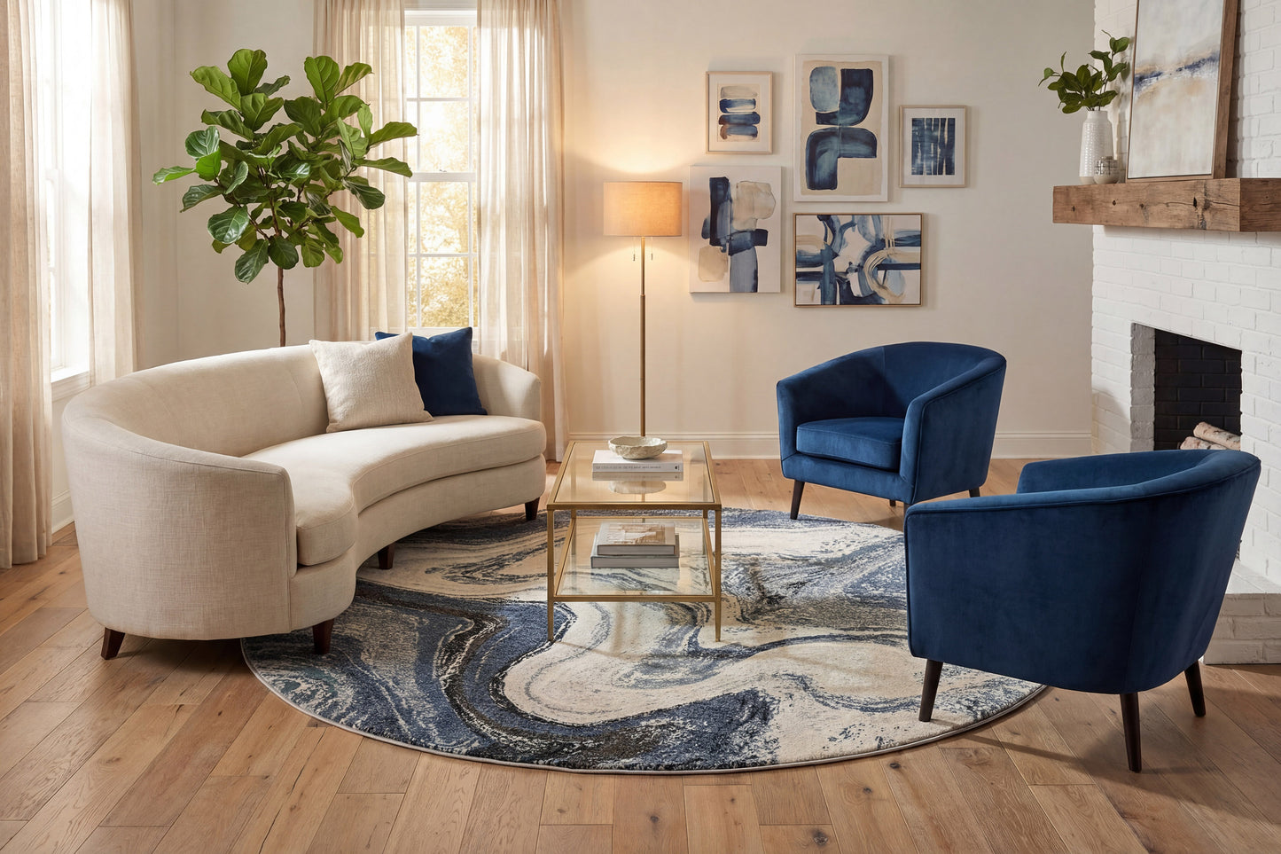 Eclipse 63436-5656 Grey/Cream Area Rug