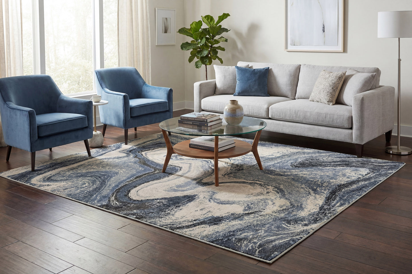 Eclipse 63436-5656 Grey/Cream Area Rug