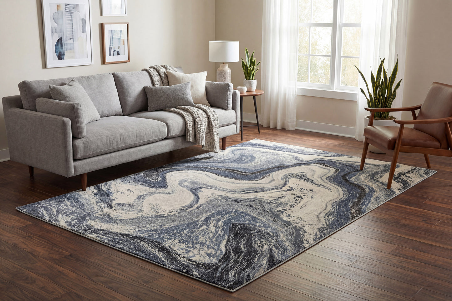 Eclipse 63436-5656 Grey/Cream Area Rug