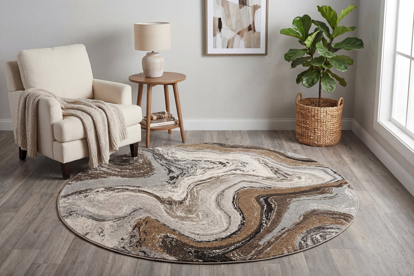 Eclipse 63436-9283 Cream/Mocha Area Rug