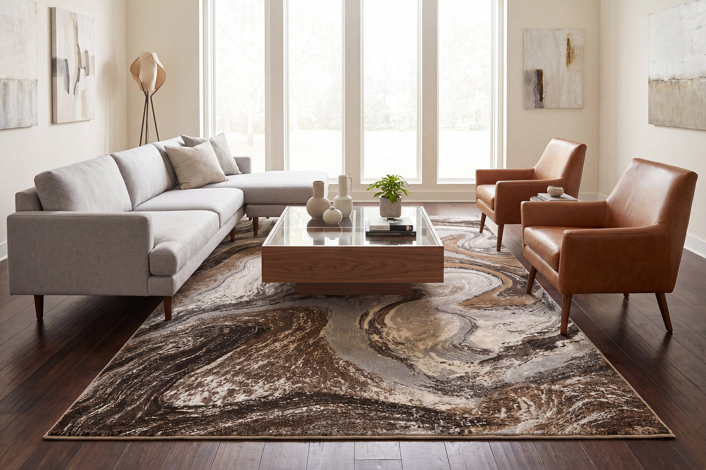 Eclipse 63436-9283 Cream/Mocha Area Rug