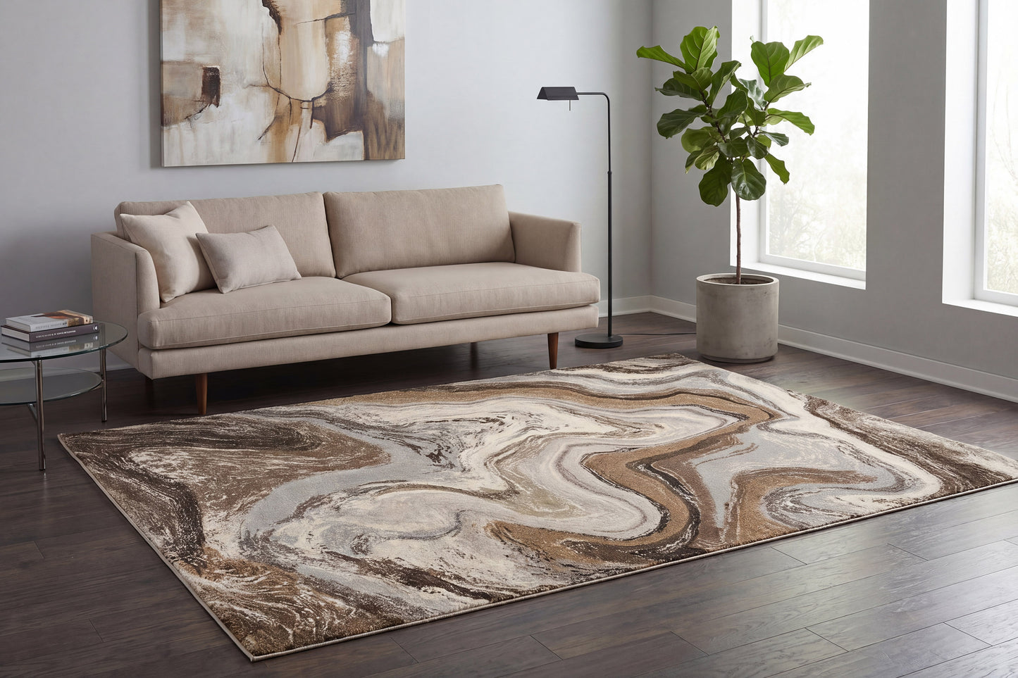Eclipse 63436-9283 Cream/Mocha Area Rug