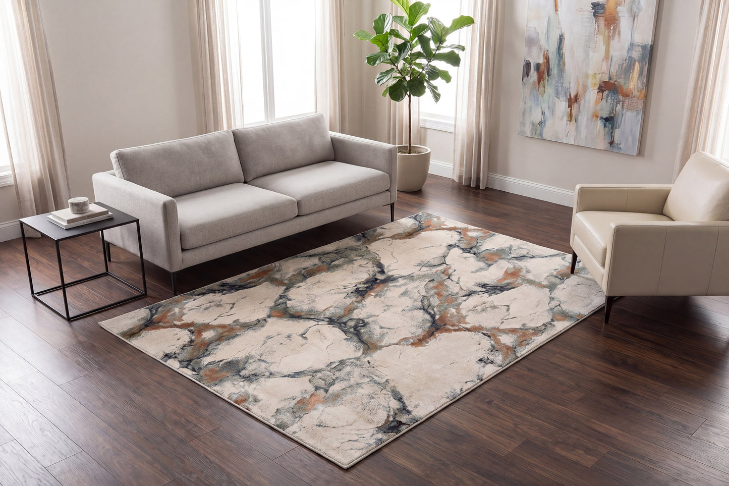 Eclipse 63494-6676 Grey/Multi Area Rug