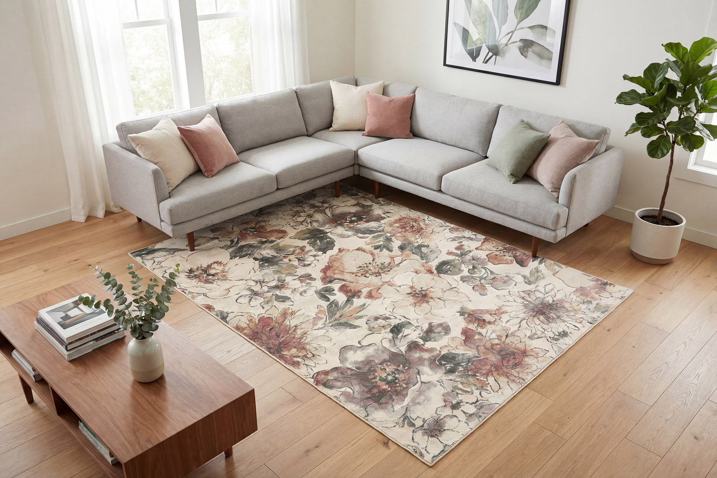 Eclipse 63528-6747 Cream/Multi Area Rug
