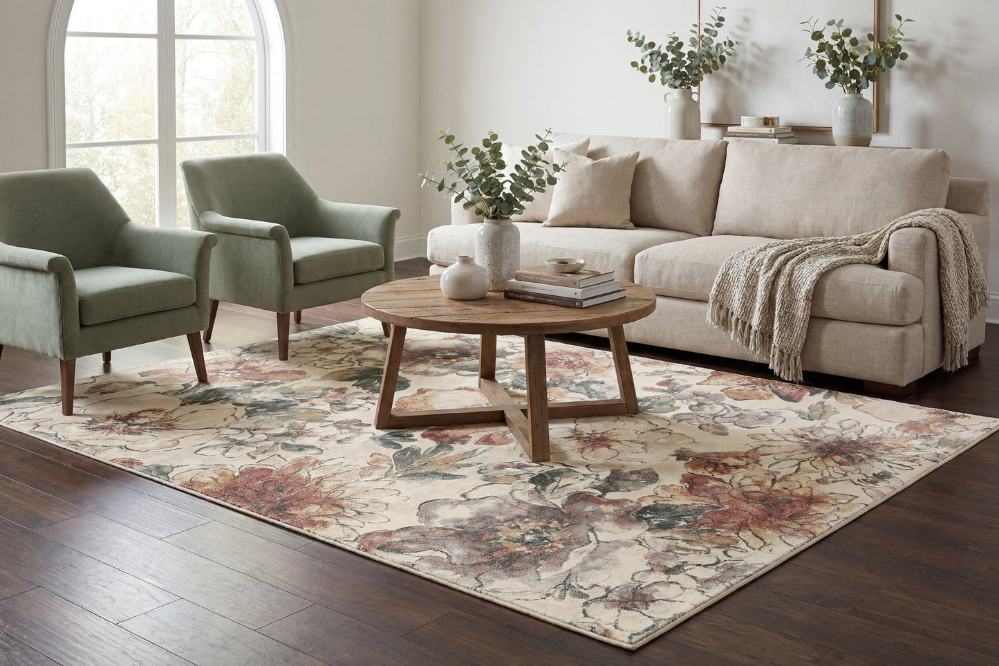Eclipse 63528-6747 Cream/Multi Area Rug