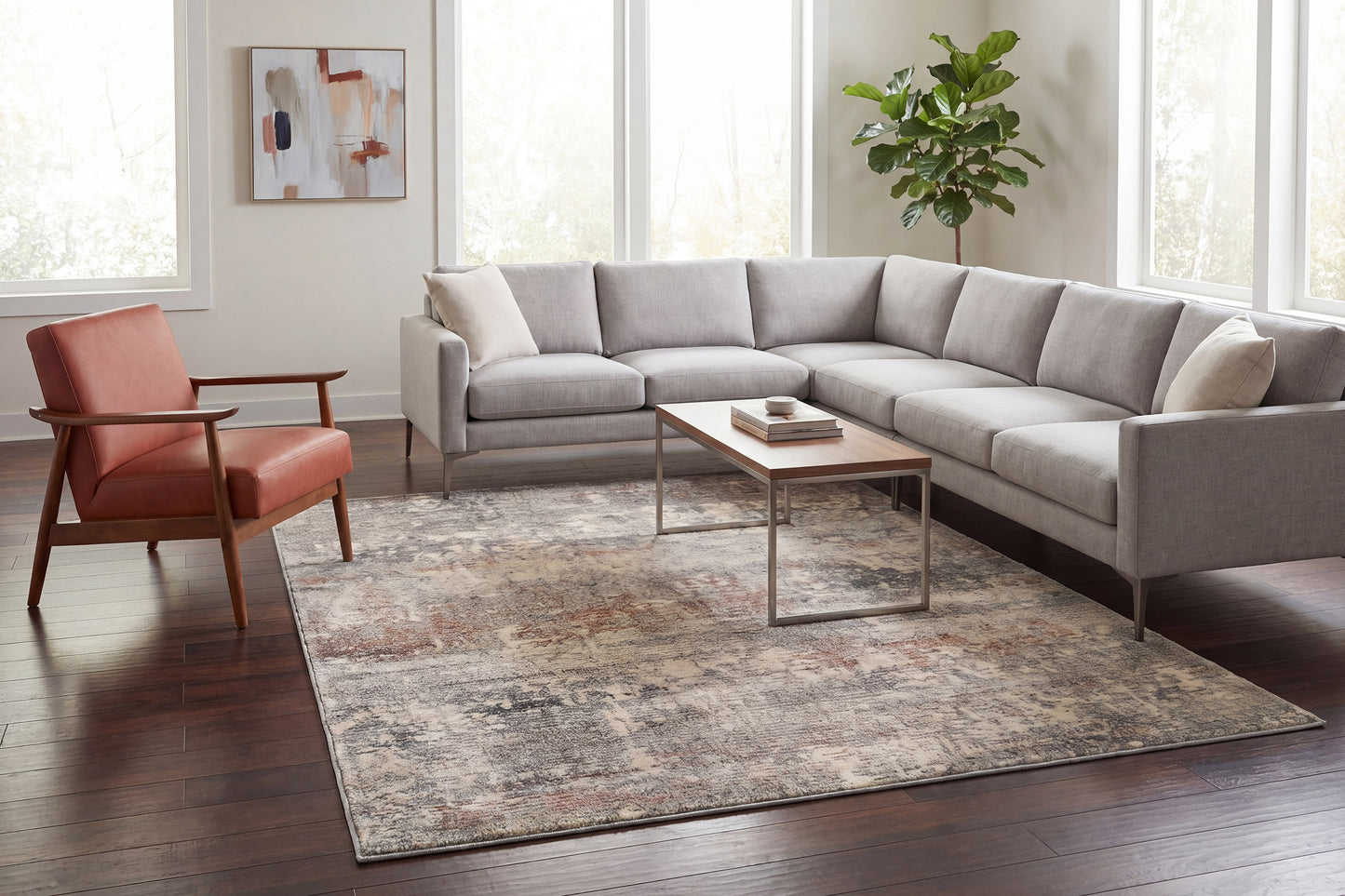 Eclipse 63566-3747 Beige/Grey Area Rug