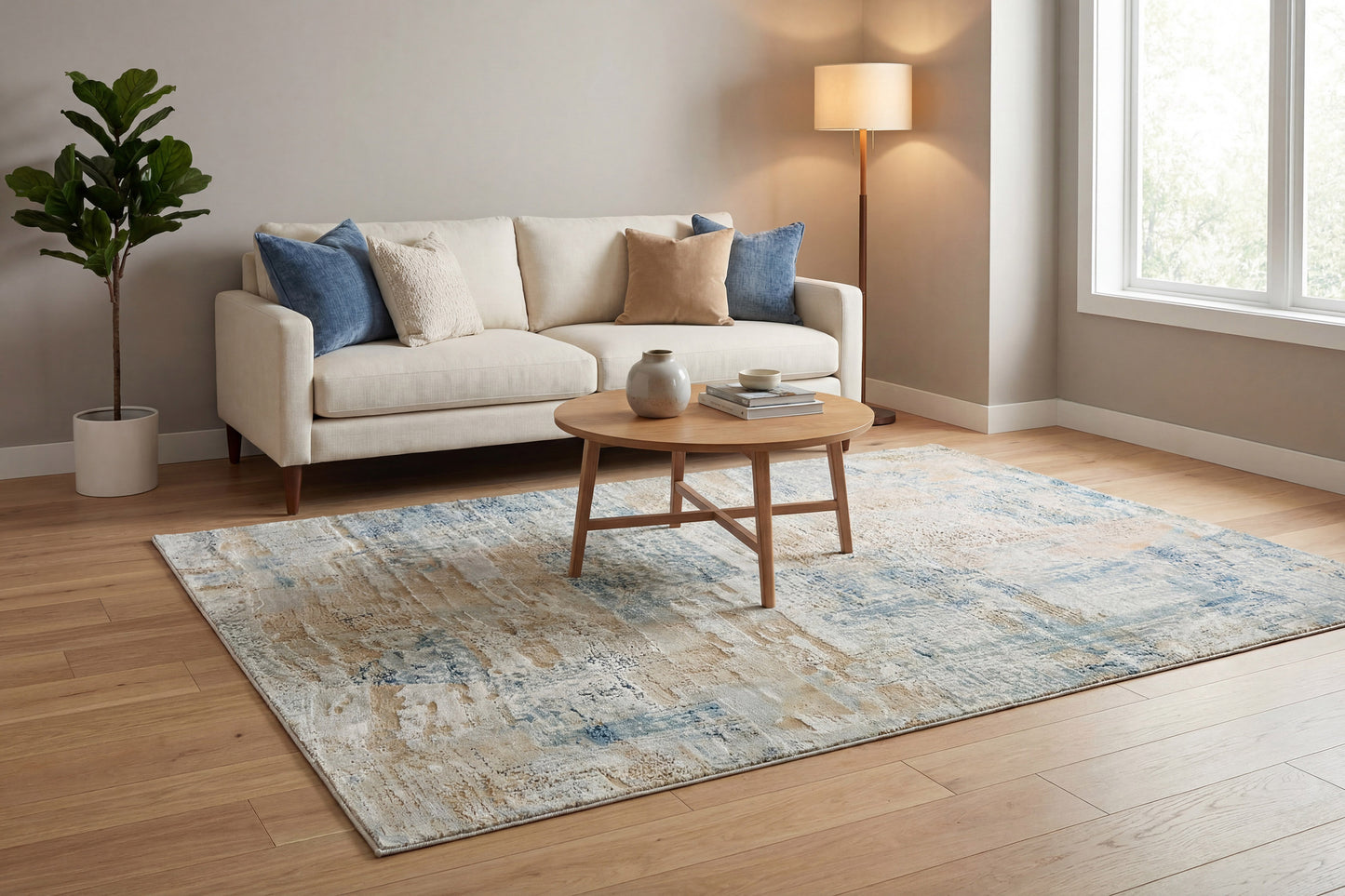 Eden 10941-185 Cream/Beige/Blue Area Rug