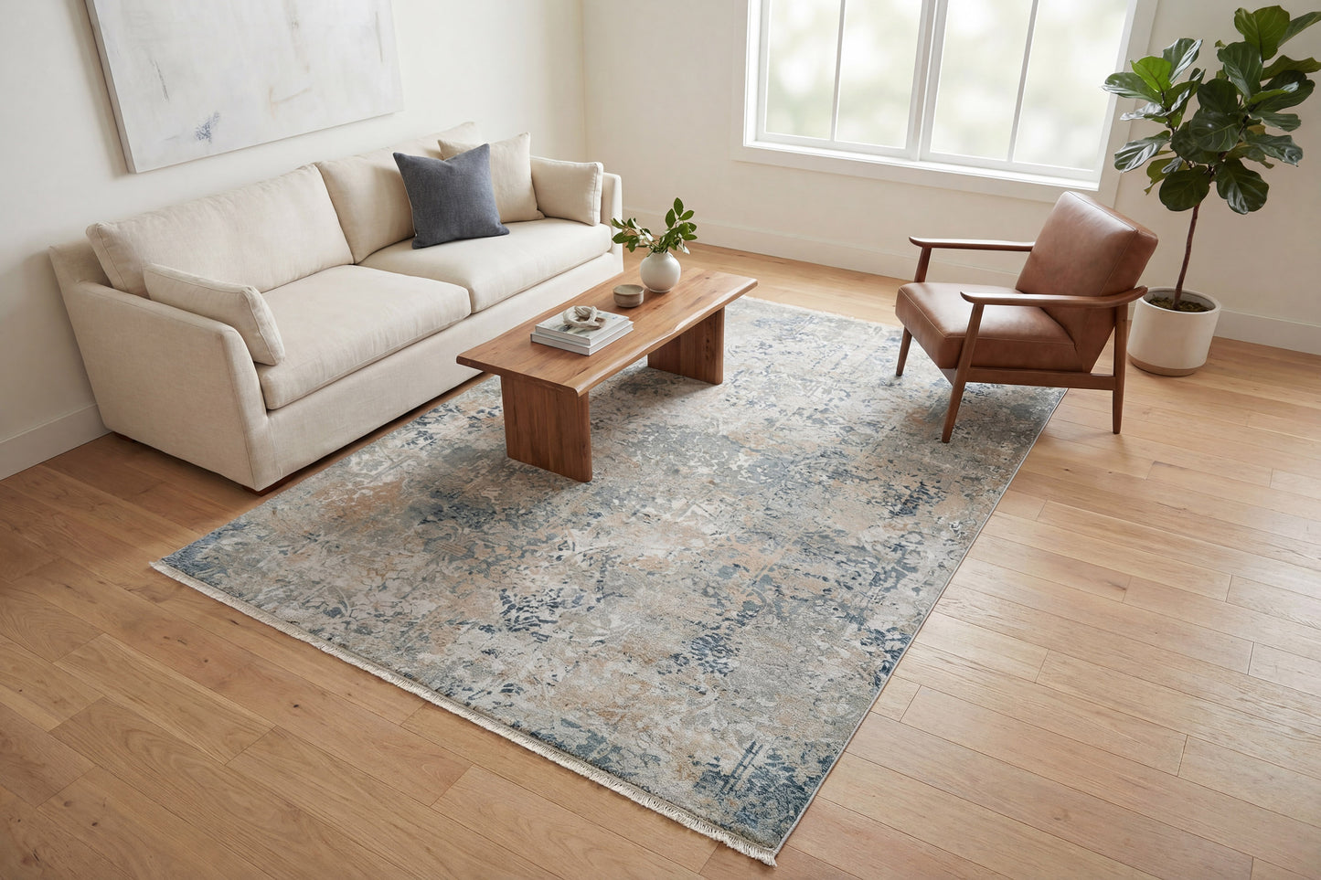 Eden 10944-185 Cream/Beige/Navy Area Rug