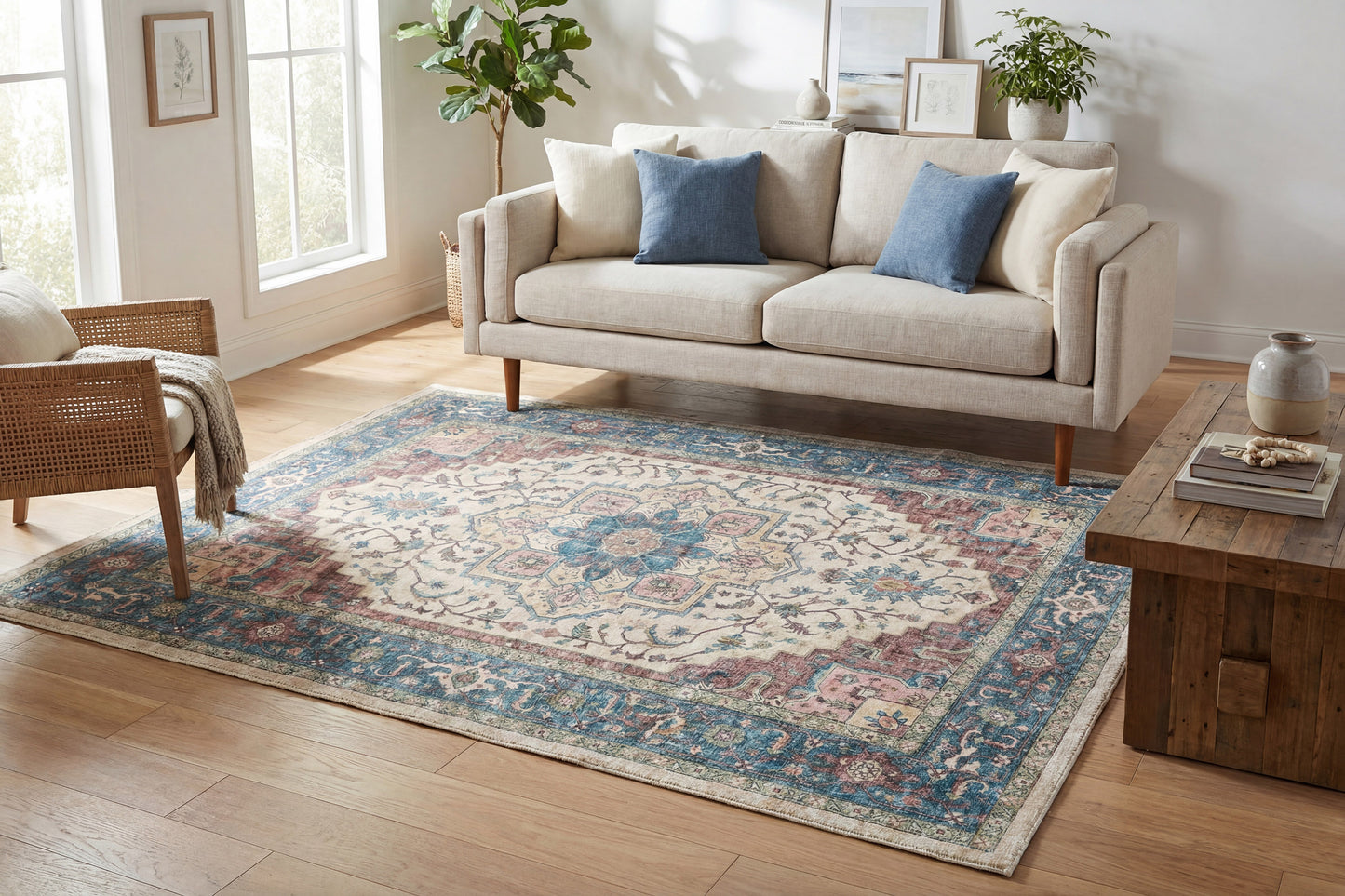 Revive 351-6302 Red/Blue/Beige Area Rug