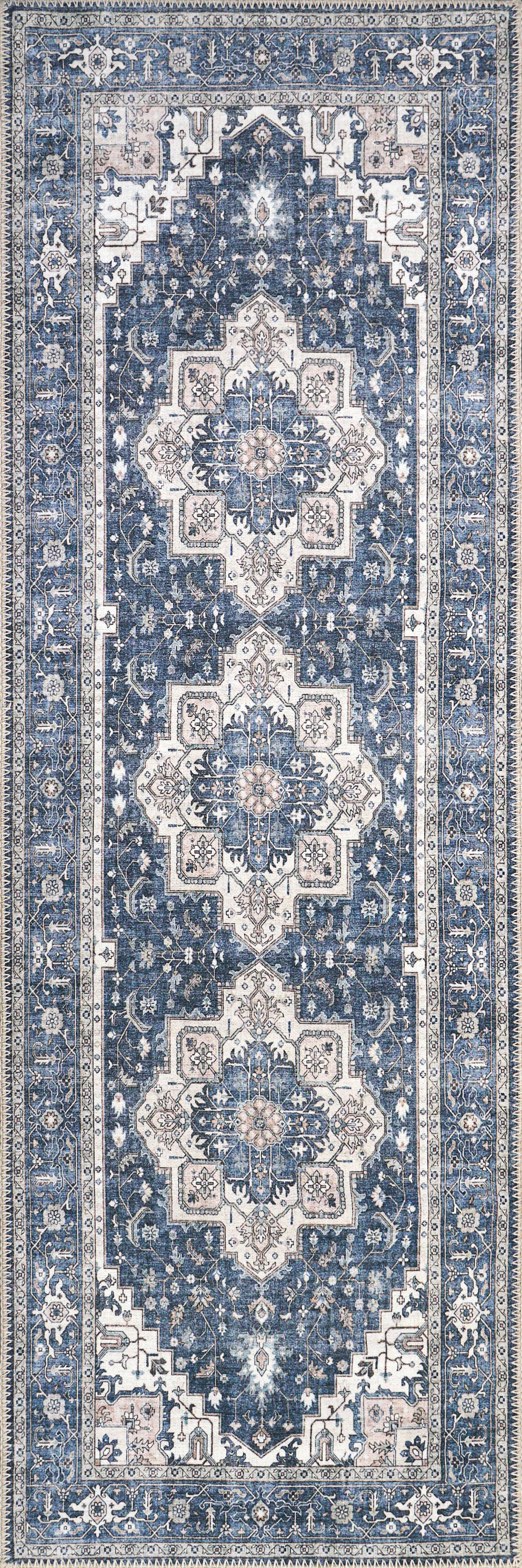 Elise 6302-510 Navy/Ivory Area Rug