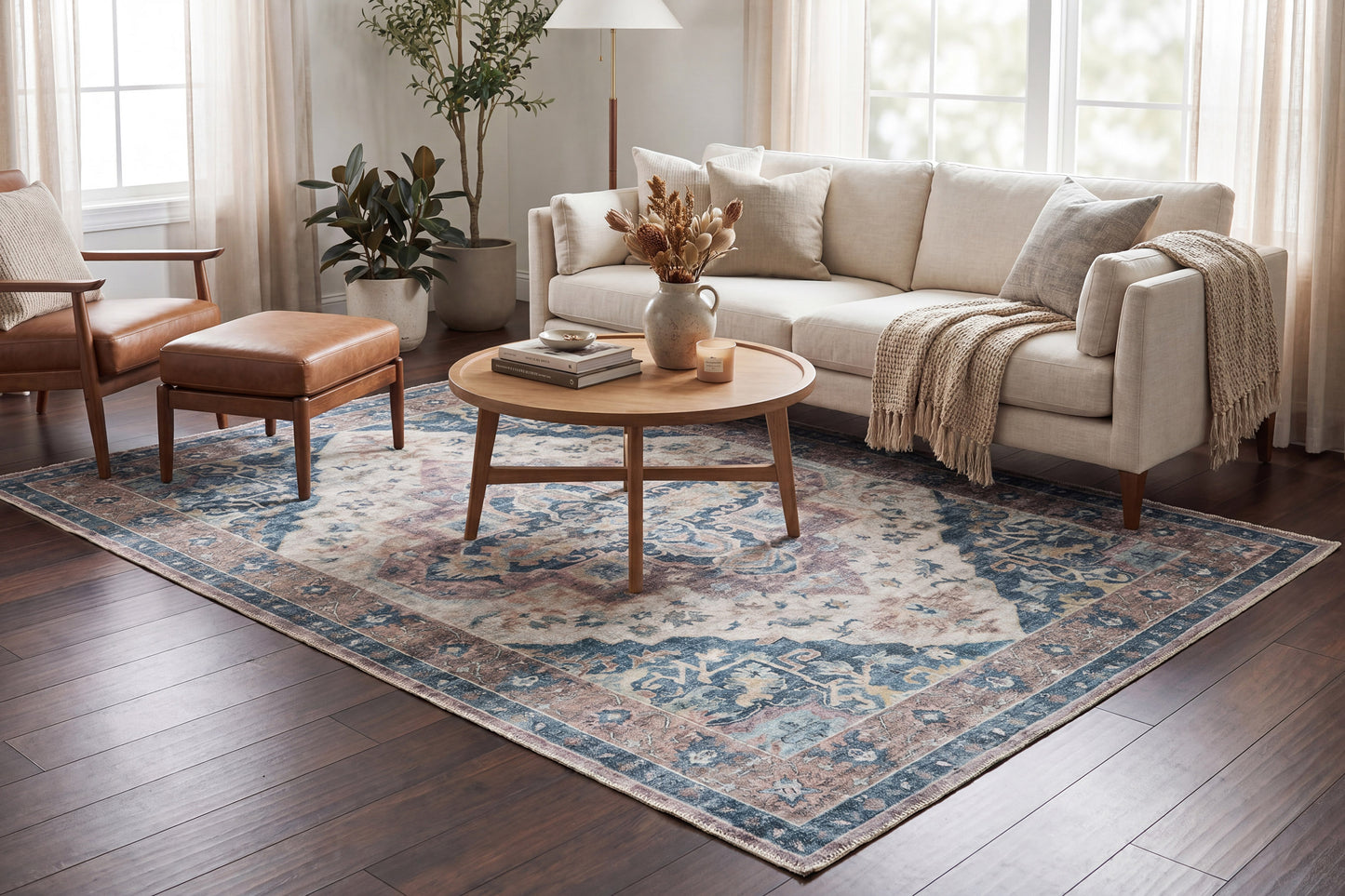 Revive 305-6306 Wine/Navy/Tan Area Rug